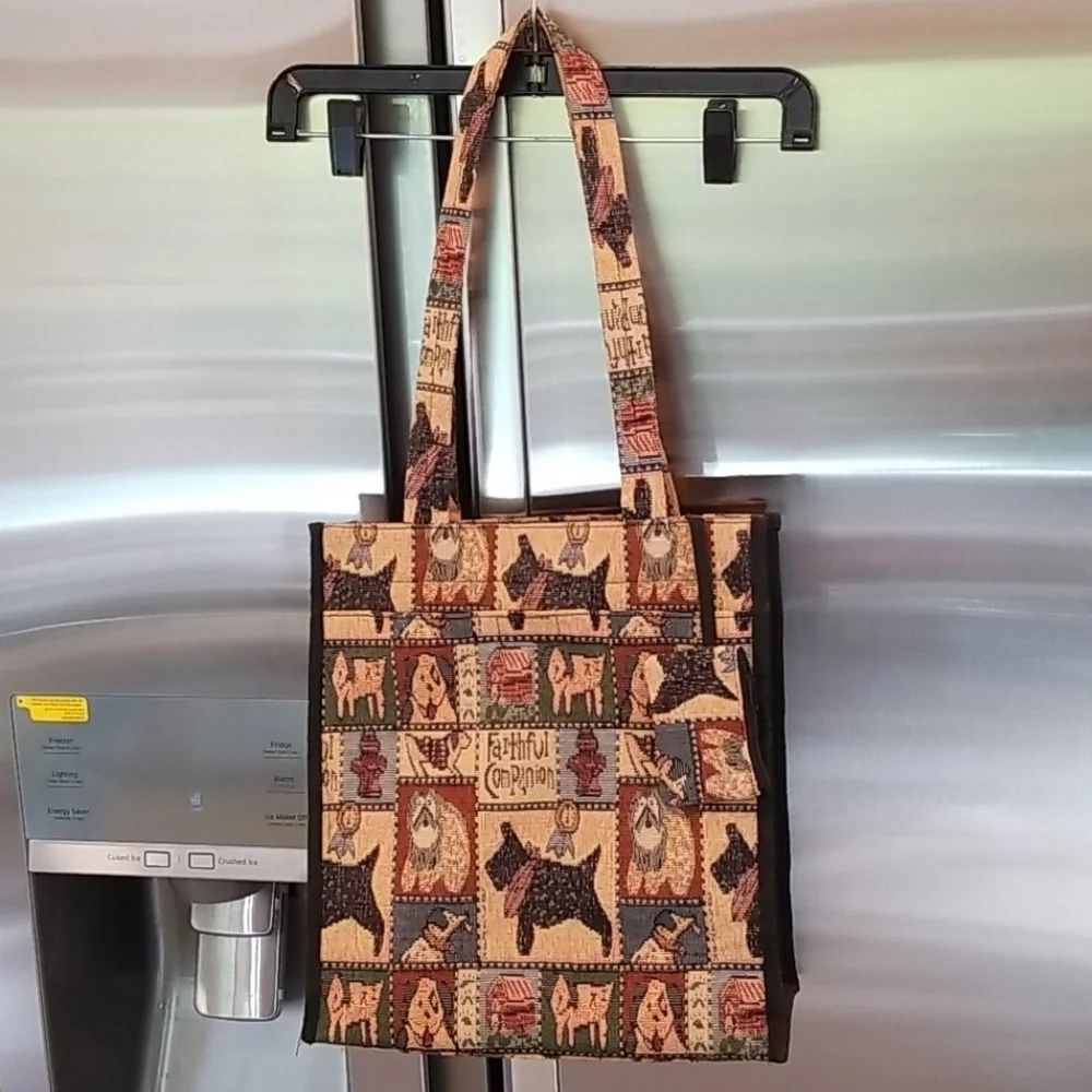 💕PARISUN💕 Canvas Dog Print Tote Bag